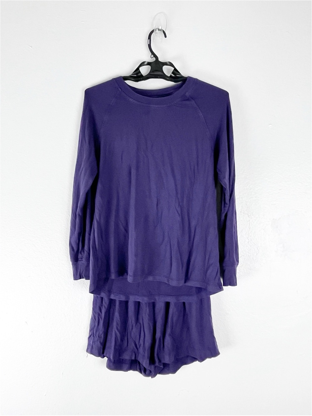 LAKE Pajama Purple Modal Blend Long Sleeves Short Set Size Small Loungewear
